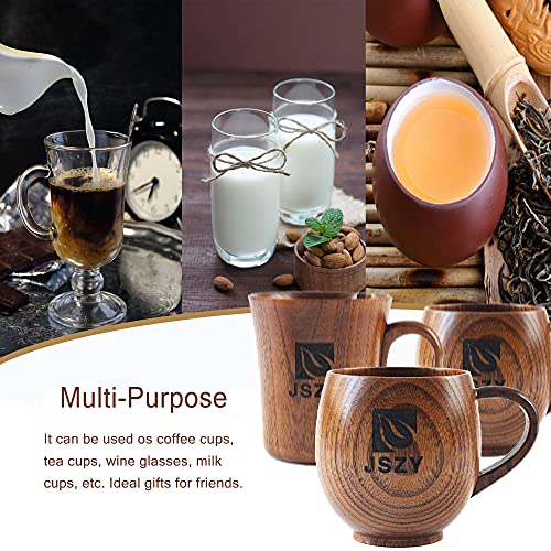 Wood Cup, Wooden Cup Wooden Tea Set Cup Handmade Natural Solid Wood Tea Cup  Wooden Wine Coffee Water Beer Mug Drinking
