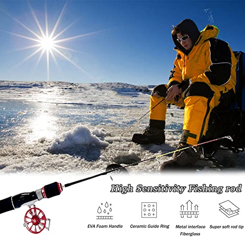 JSZY Ultralight Ice Fishing Rod Reel Combo Kits with Fishing